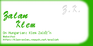 zalan klem business card